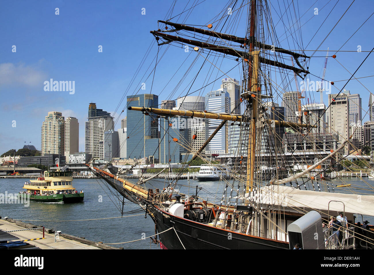 Australia, NSW, Sydney, Darling Harbour, tall ship James Craig Stock