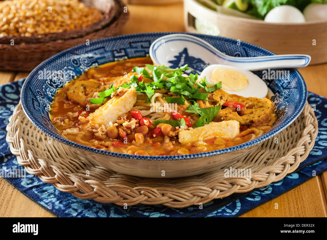 Mohinga Fish and noodle soup Burma Myanmar Stock Photo 60743618 Alamy