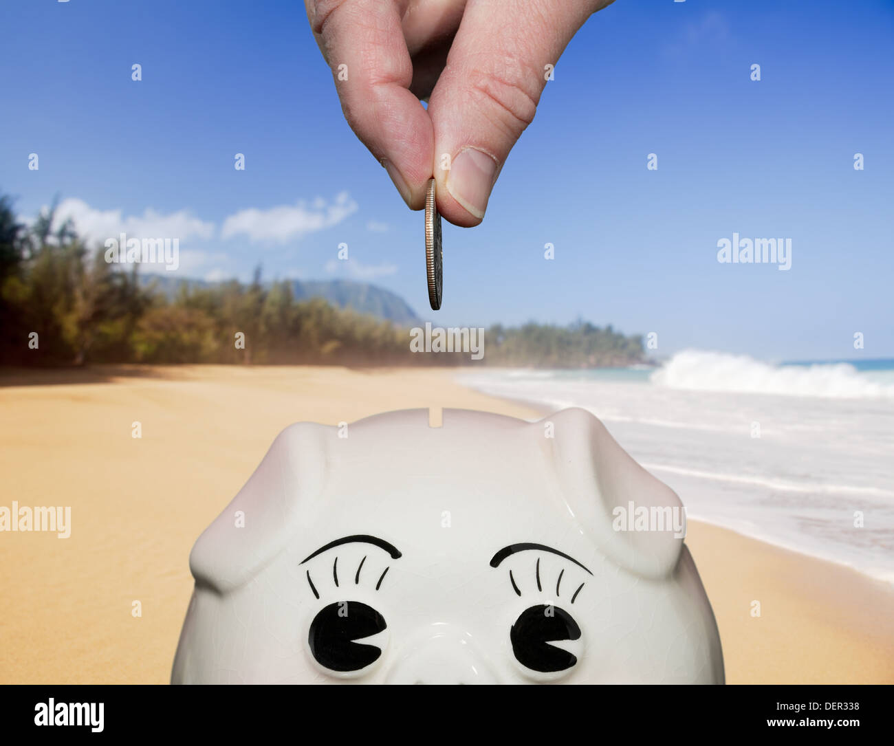 Saving for holiday / vacation concept Stock Photo