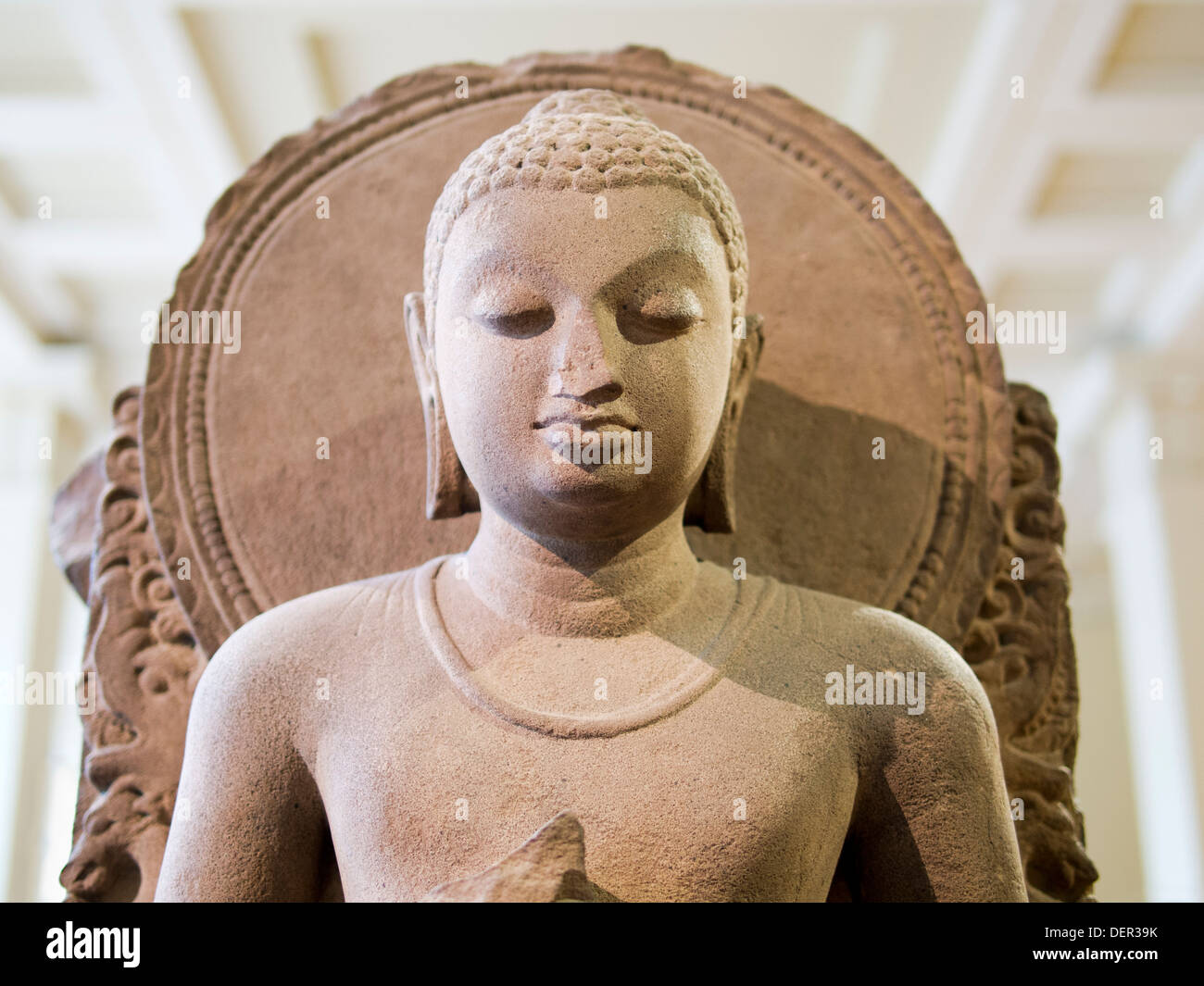 The British Museum, London - seated future Buddha from Sarnath 5 Stock Photo