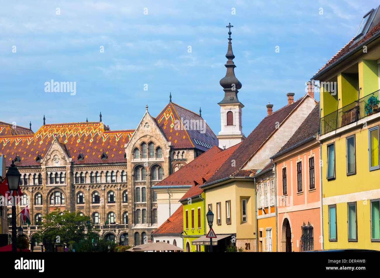 Budapest, Hungary, Old town buildings on the Buda Castle hill Stock Photo