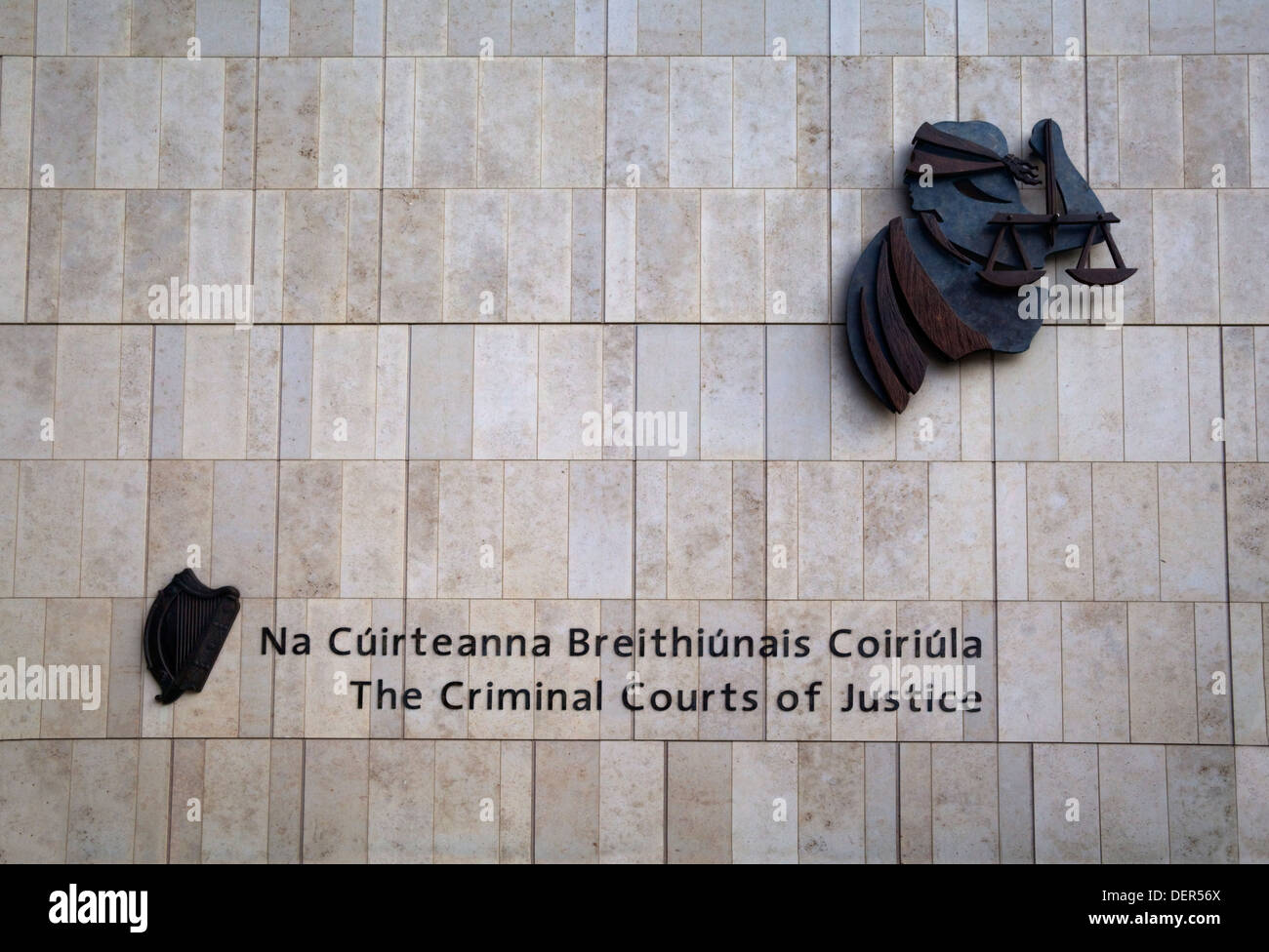 Entrance Facade of the Criminal Courts of Justice, Parkgate Street/Phoenix Park Entrance, Dublin City, Ireland Stock Photo