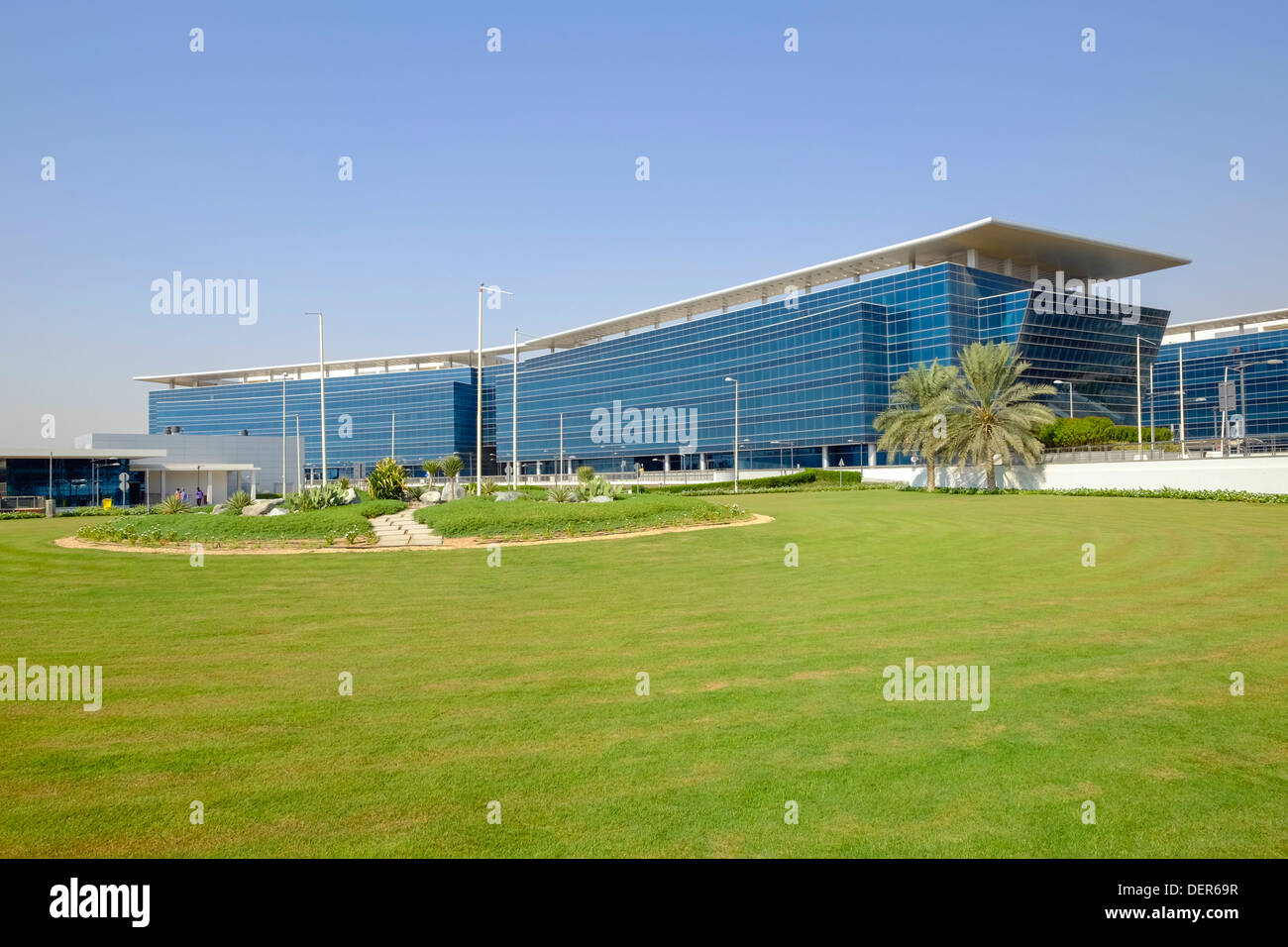 Modern office buildings at Dubai World Central logistics hub in Jebel Ali Dubai United Arab Emirates Stock Photo