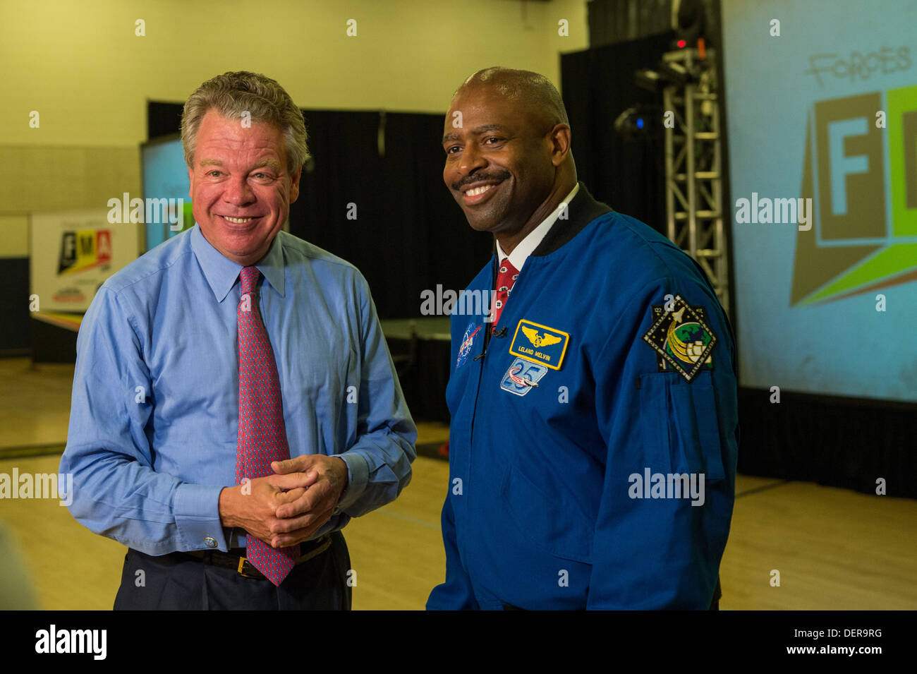 NASA’s FMA Live! program visits Hardy Middle School in Washington D.C., bringing hands-on STEM experiences to students through engaging activities. Stock Photo