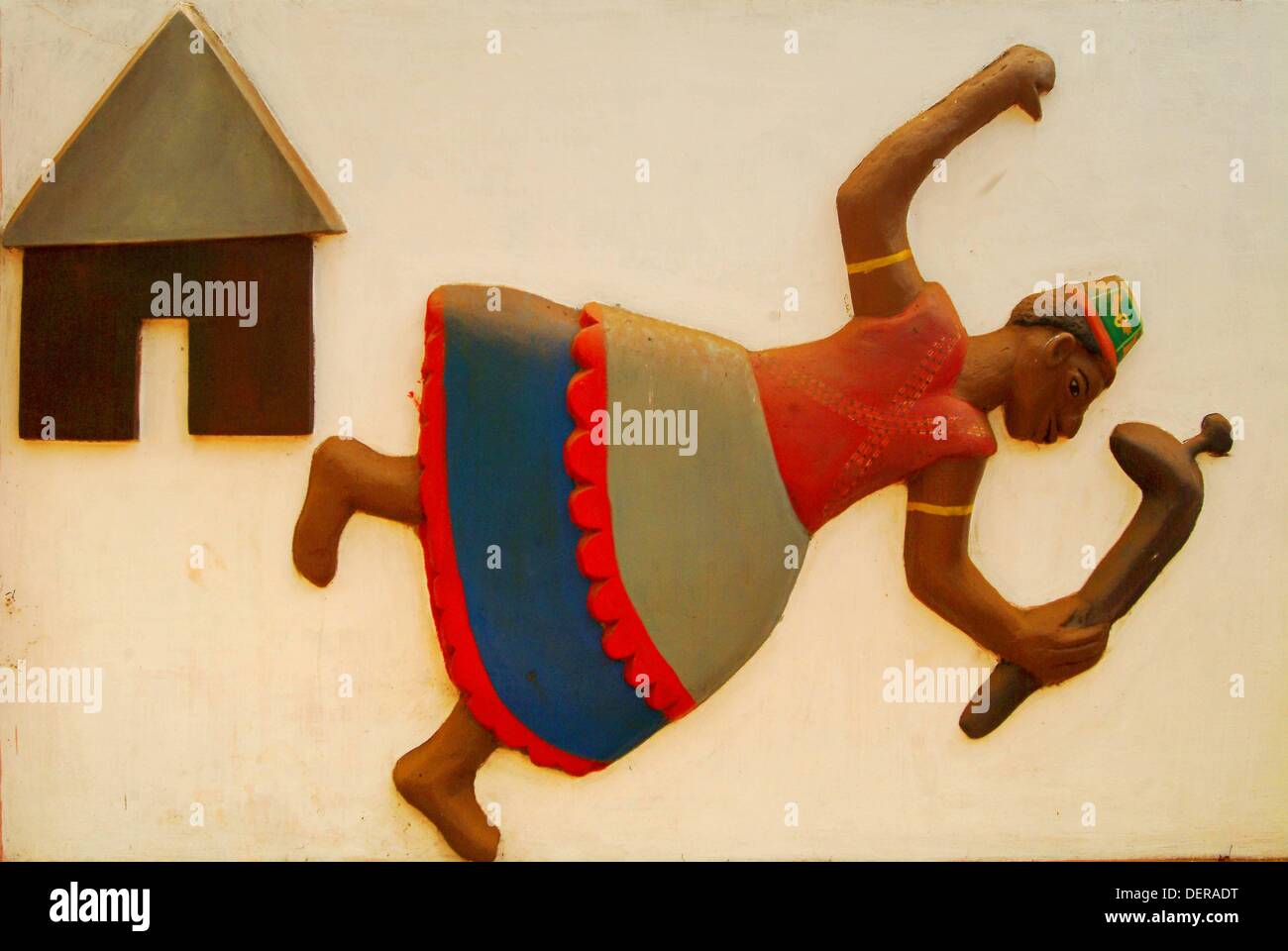 Painting in the royal palace of King Behanzin at DjimeAbomey, Benin