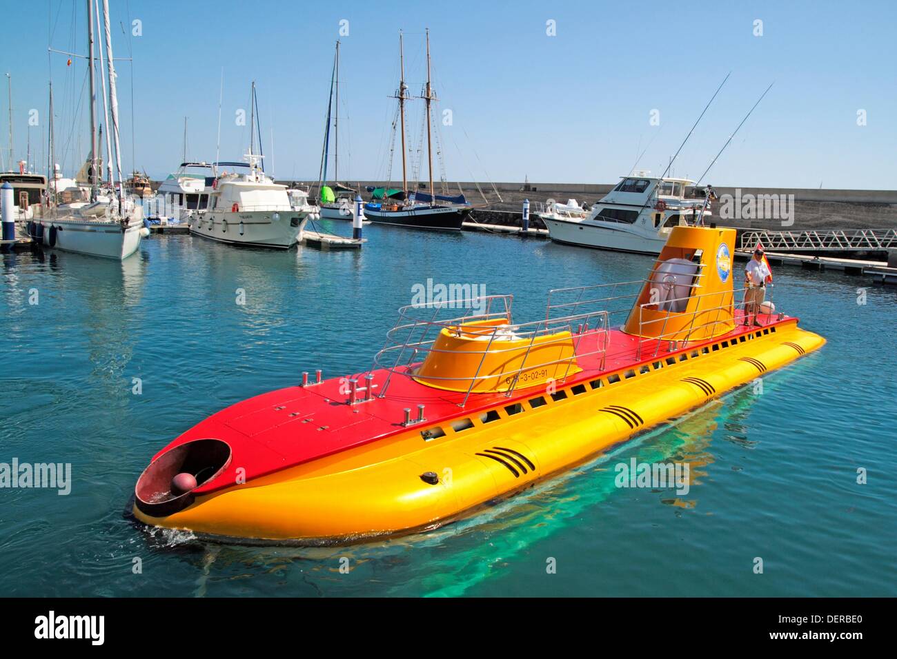 Submarine in Puerto Calero, Lanzarote, Canary Islands, Spain Stock Photo -  Alamy