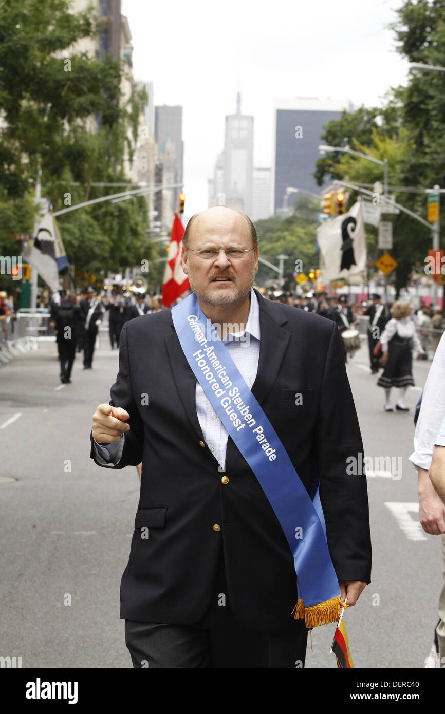 Manhattan, New York, USA. 21st Sep, 2013. NYC Republican Mayoral candidate Joe Lhota makes his way up 5th Ave as an honored guest of the German-American Steuben Parade in Manhattan, NY. Credit:  Angel Chevrestt/ZUMAPRESS.com/Alamy Live News Stock Photo