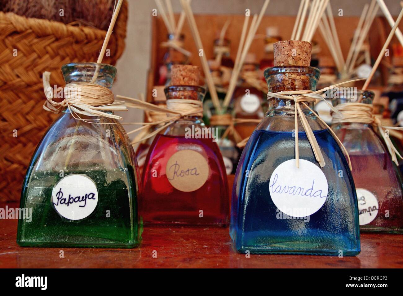 essences of perfumes and testers Stock Photo Alamy