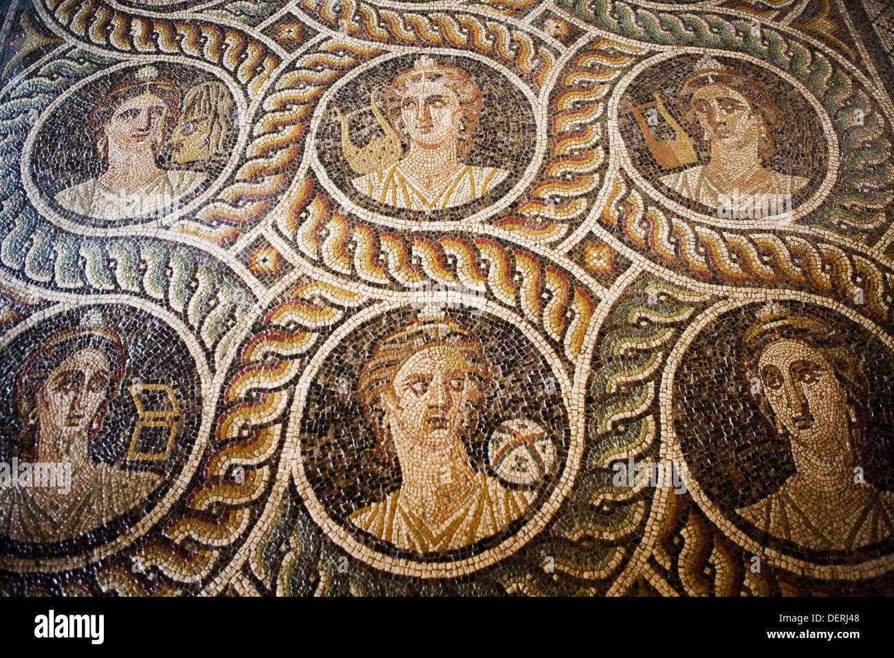 Mosaic tile floor at the Palace of the Grand Master. Rhodes, Greece