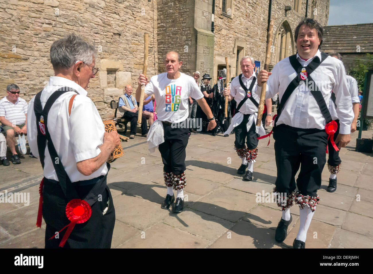 Morris Dancers Richmond North Yorkshire Stock Photo