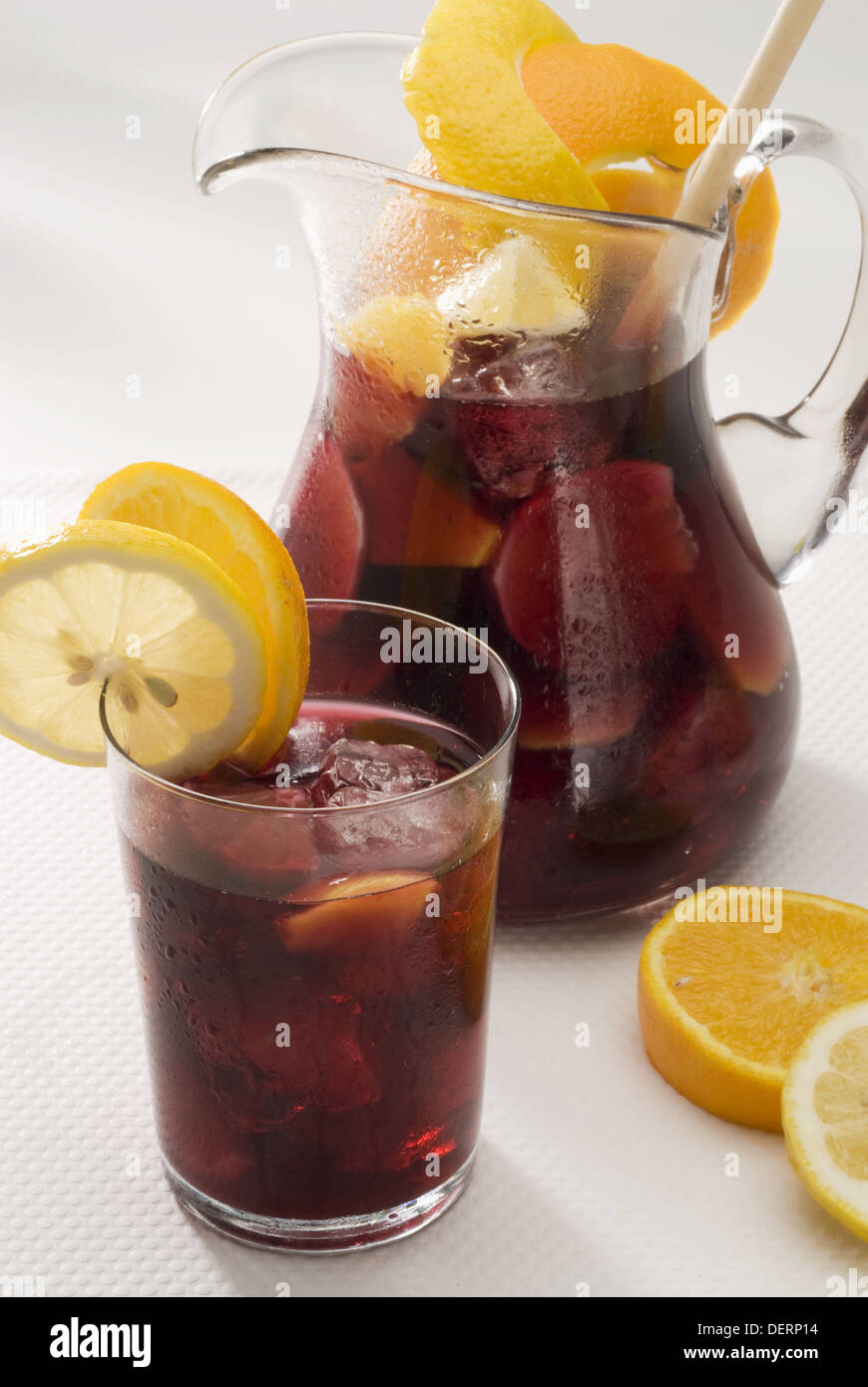 Spanish Cuisine Sangria Red wine punch Stock Photo Alamy