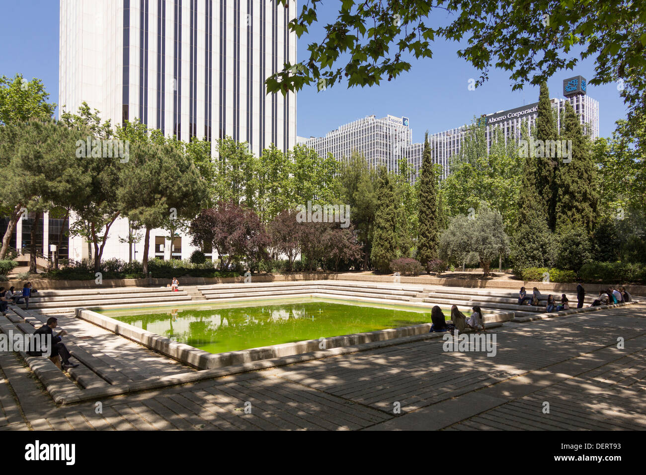 'Picasso Gardens' - Plaza de Pablo Ruiz Picasso, AZCA complex, Madrid Stock Photo