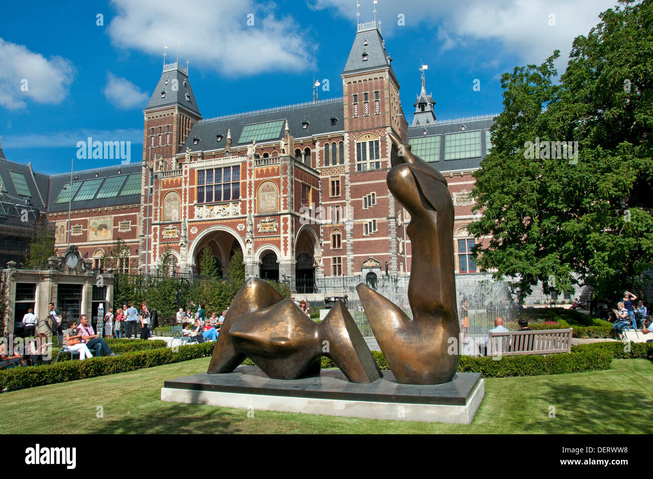 Two Piece Reclining Figure Cut 1979 Henry Spencer Moore 1898 – 1986  English sculptor England Rijksmuseum Amsterdam Netherlands Stock Photo