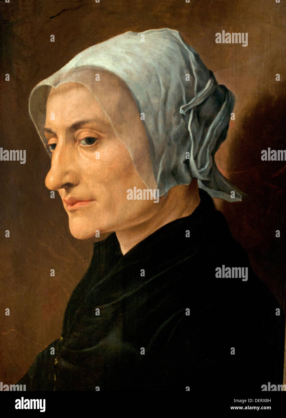 Portrait of a woman - painters Mother ? 1532 Maerten van Heemskerk 1498 - 1574  Dutch Netherlands Stock Photo