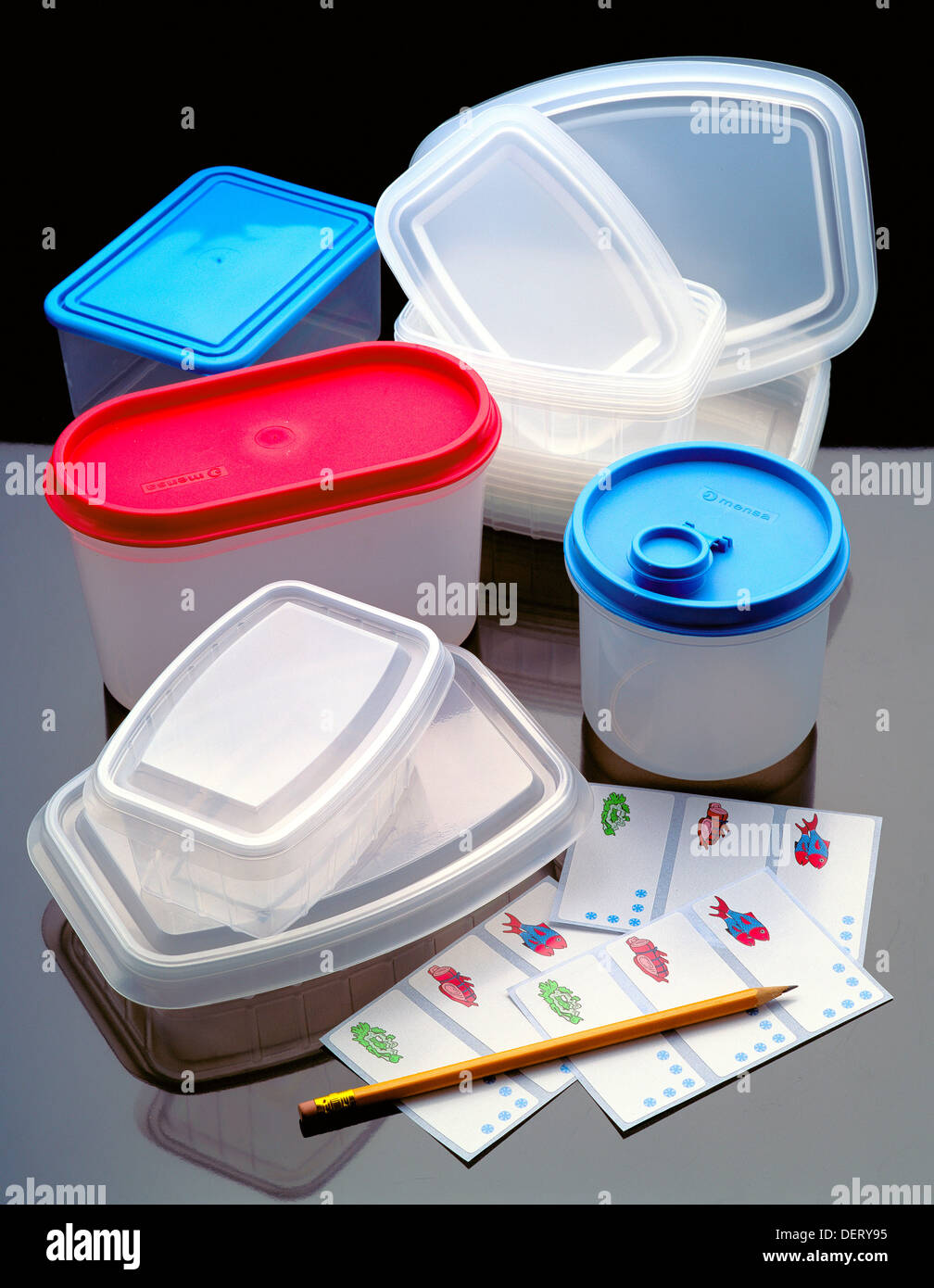Plastic storage containers for the kitchen and home Stock Photo Alamy