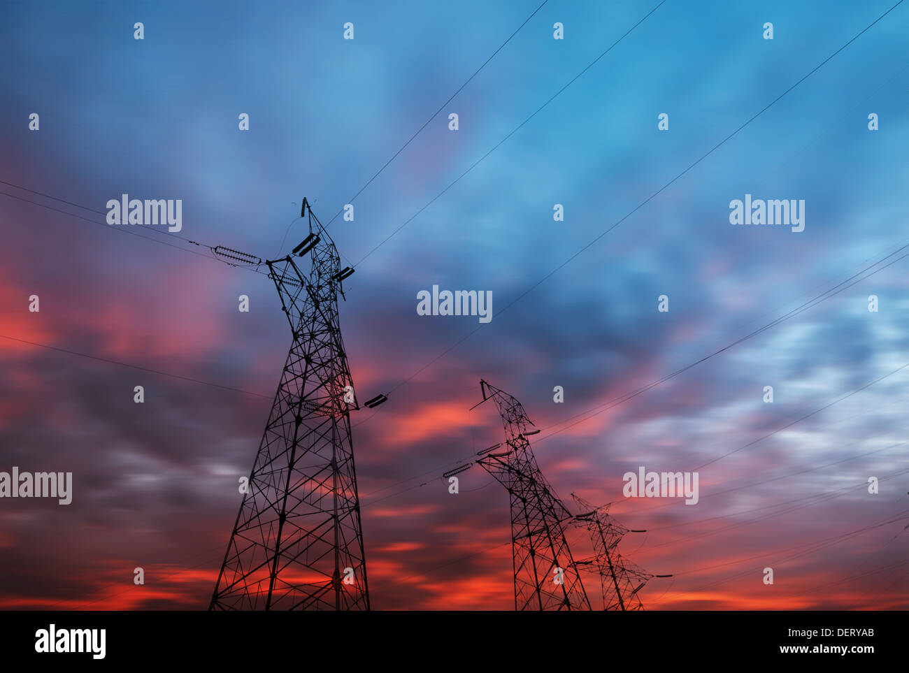 Power tower in the sky background Stock Photo - Alamy