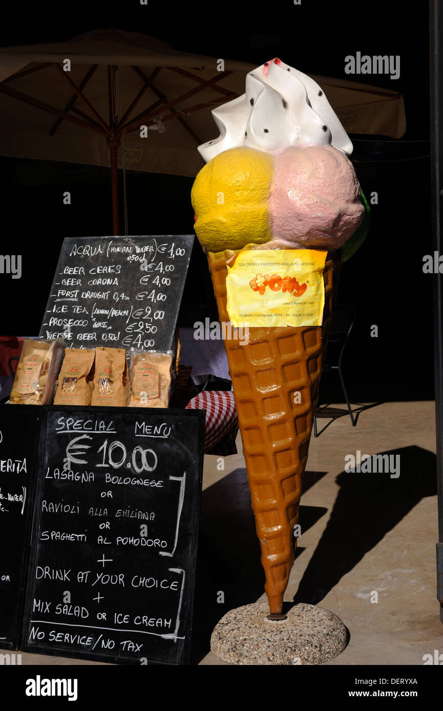 Italy, Rome, ice cream sign Stock Photo