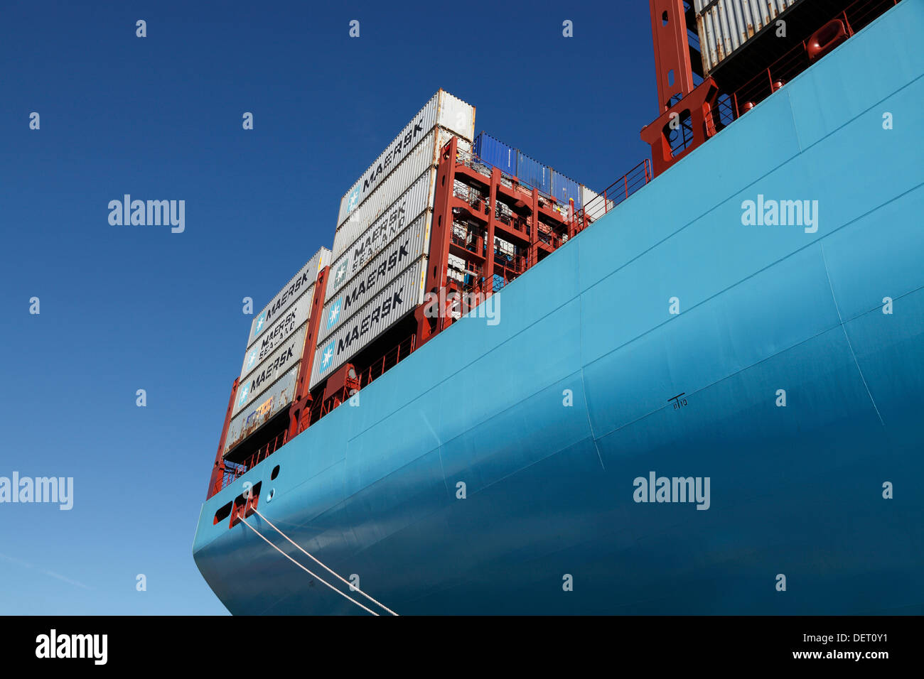 Copenhagen, Denmark, Sept. 23rd. Maersk Line's triple-E ship Majestic Maersk arrived to Langelinie in port of Copenhagen last night for a week of presentation and name giving ceremony. On Wednesday Her Royal Highness the Crown Princess names the world’s largest ship.This marks the opening of the vessel and the exhibition at Langelinie, and the public is offered a tour on the container ship. More than 42,000 people have already booked their ticket to board the ship, 400m long and 59m wide. The Majestic Maersk is the second of Maersk's 20 ordered Tripple-E ships. Credit:  Niels Quist / Alamy Liv Stock Photo