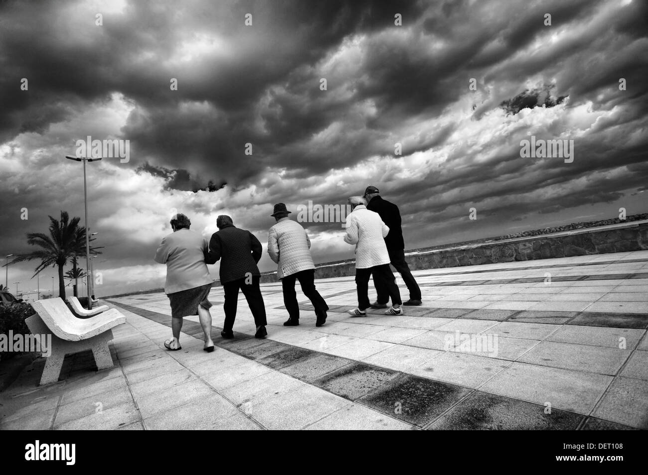 Black elderly people walking Black and White Stock Photos & Images - Alamy