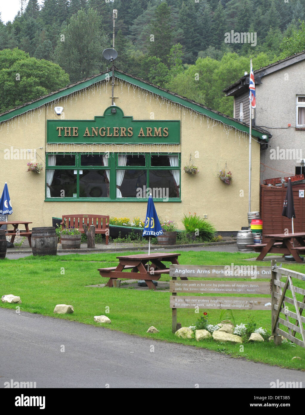The Anglers Arms Pub, Kielder Village, Northumberland, UK Stock Photo