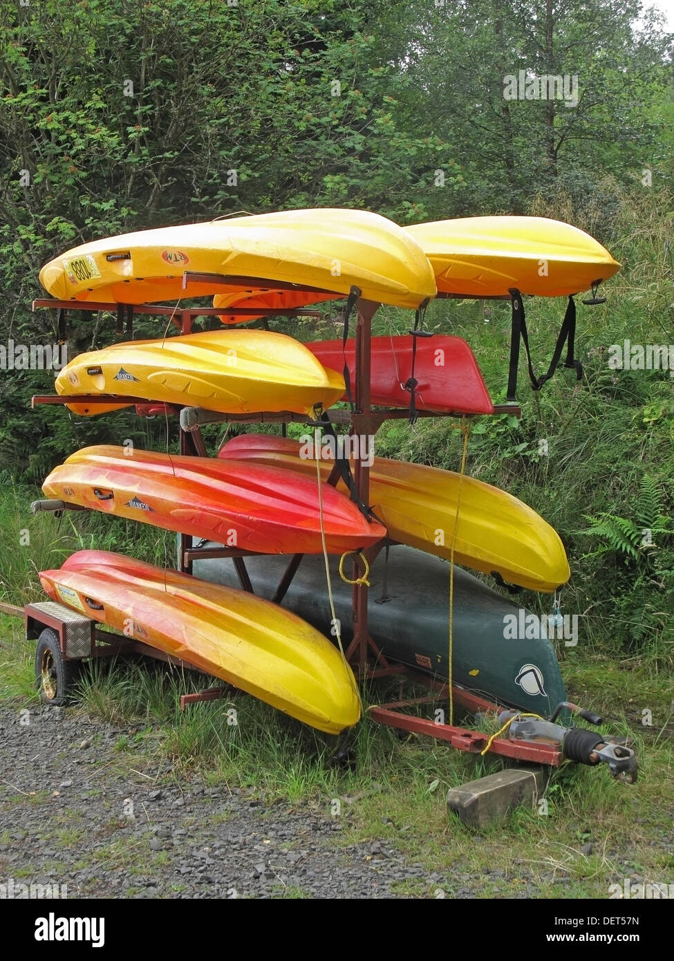Kayaks on a Trailer, UK Stock Photo Alamy