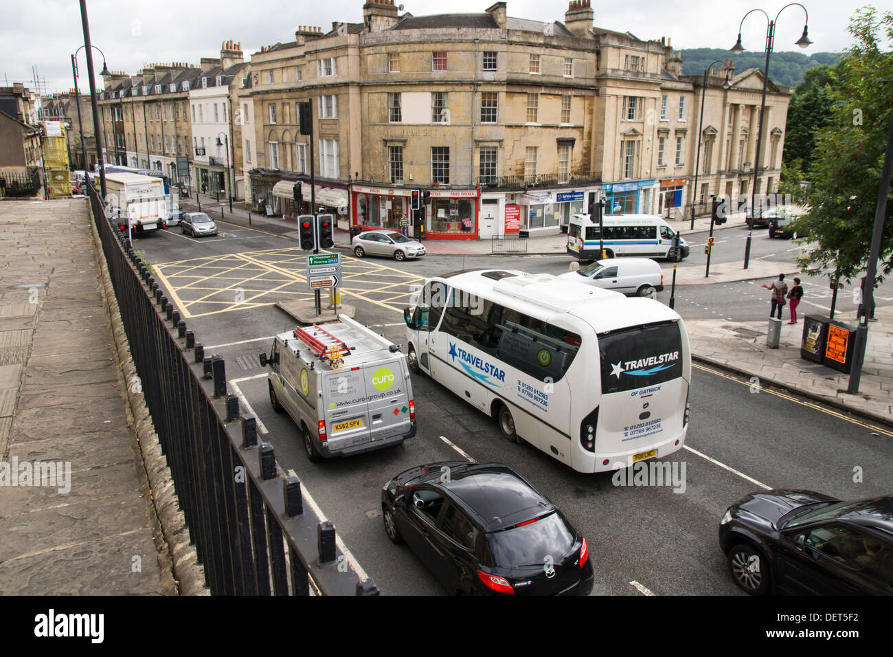 Bath  a city in Somerset England UK  City congestion and traffic Stock Photo