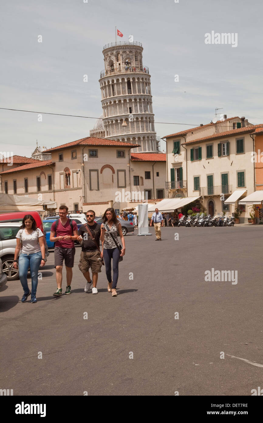 Pisa Italy,tourist hot spot,world famous for its,leaning tower . Stock Photo