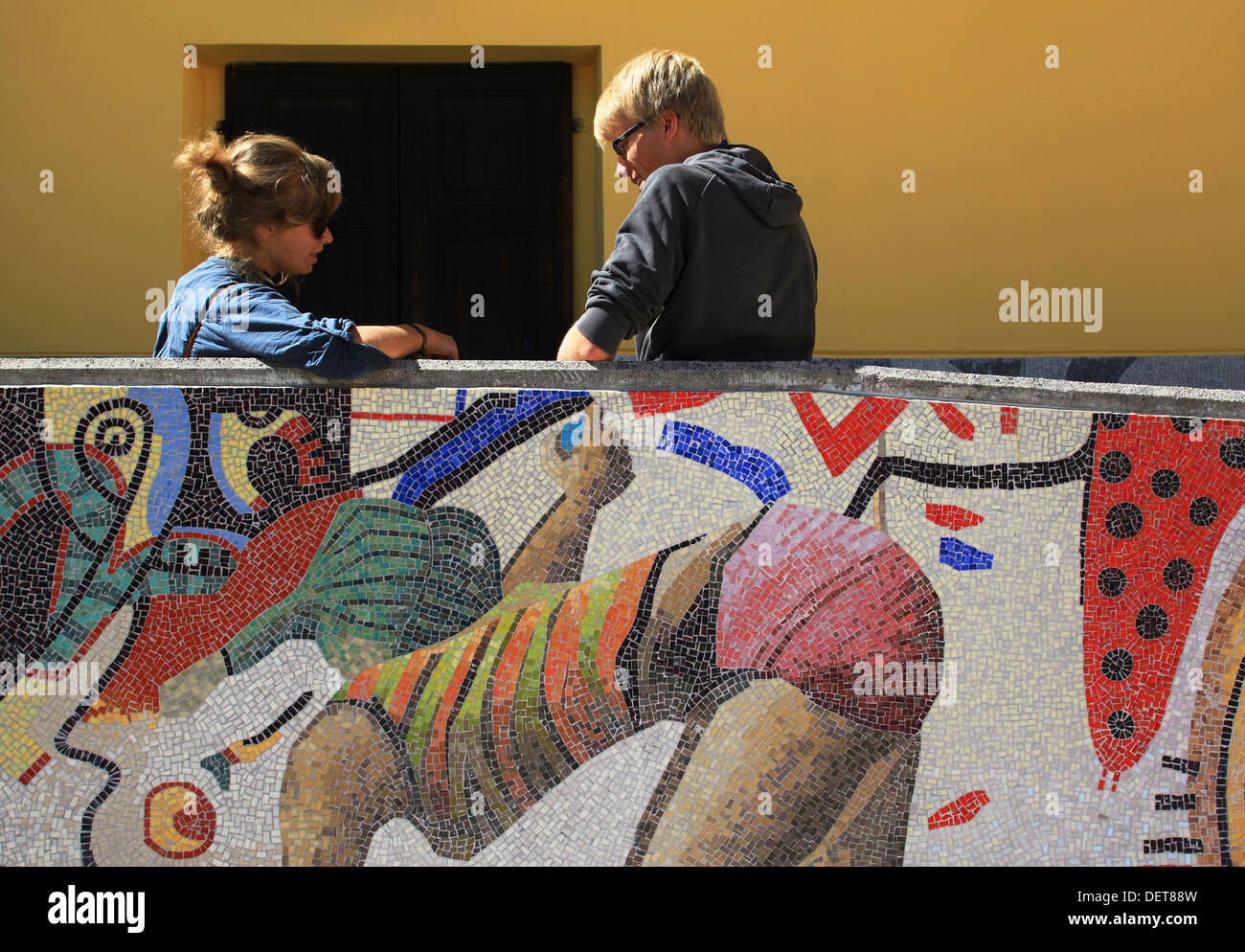Students of the Friuli School of Mosaics (Scuola Mosaicisti del Friuli