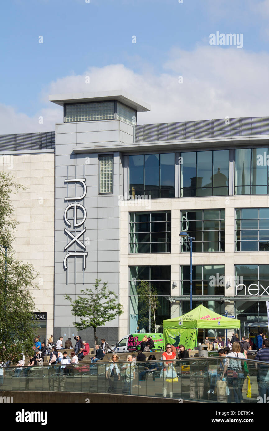 NEXT fashion and home products store on Exchange Square, Manchester. The store forms part of the Manchester Arndale Centre. Stock Photo