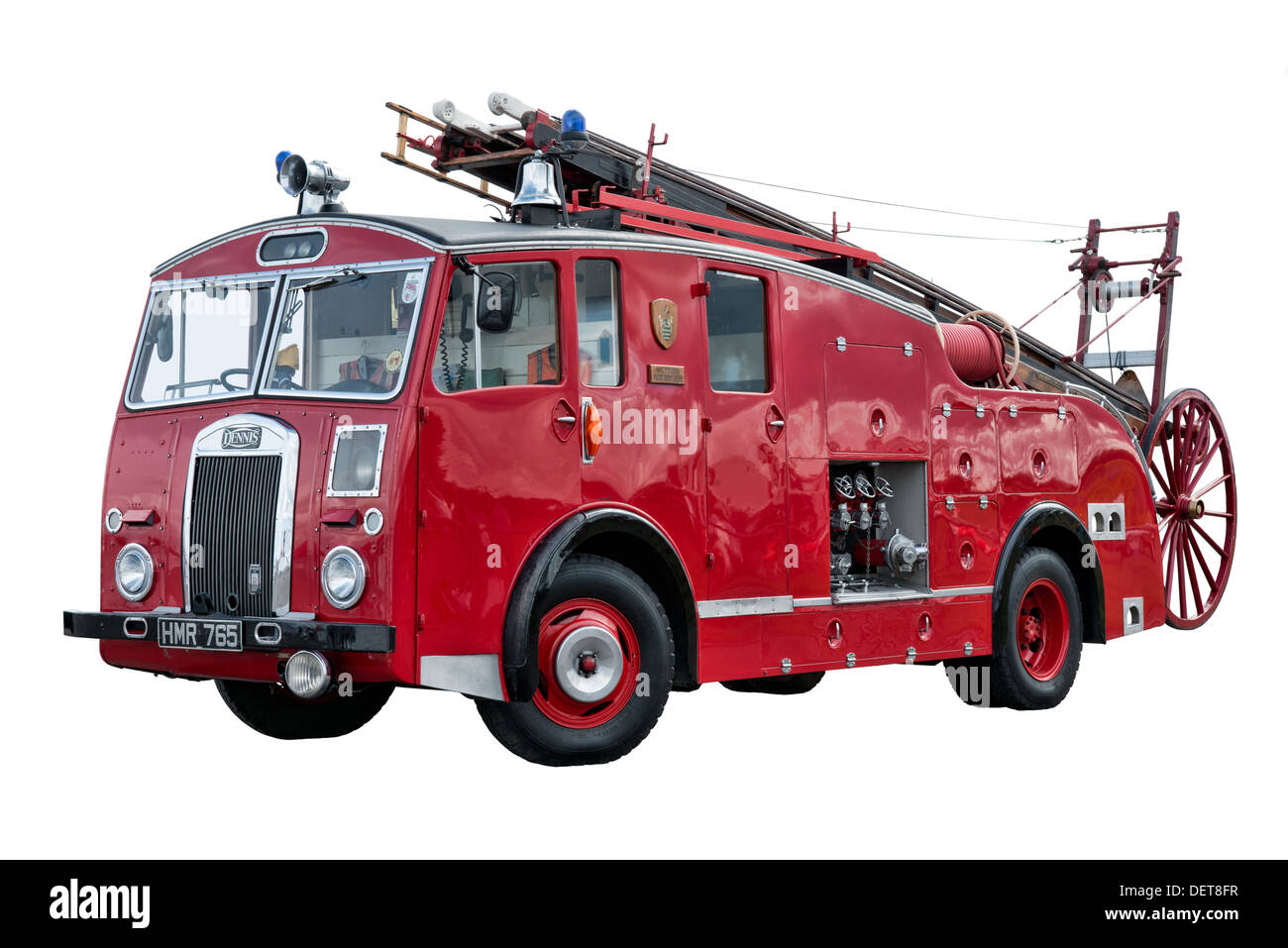 A cut out of a vintage British Dennis fire engine Stock Photo