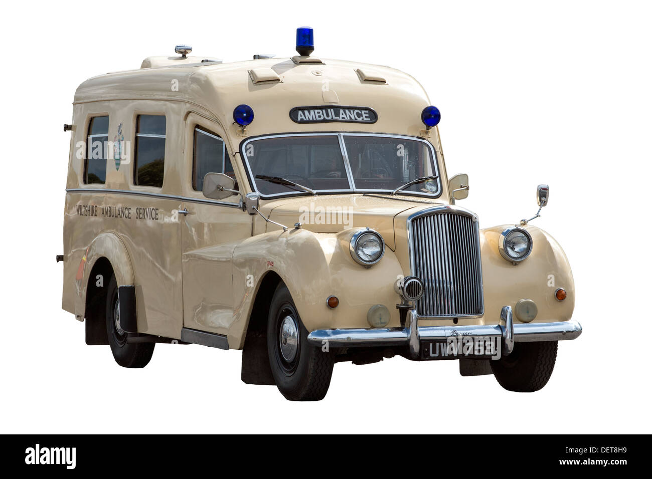 A cut out of an historic vintage British Princess ambulance Stock Photo