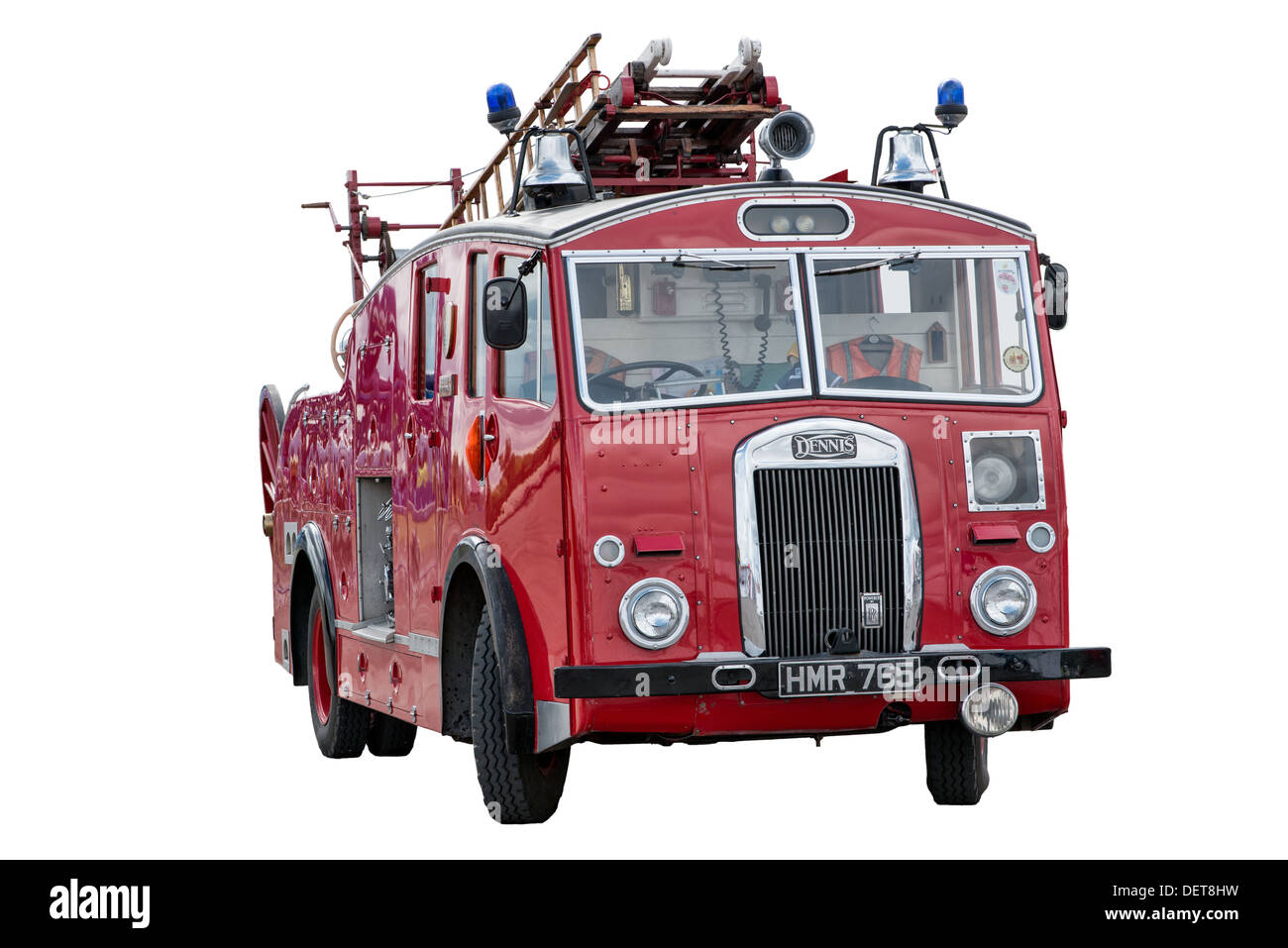 A cut out of a vintage British Dennis fire engine Stock Photo