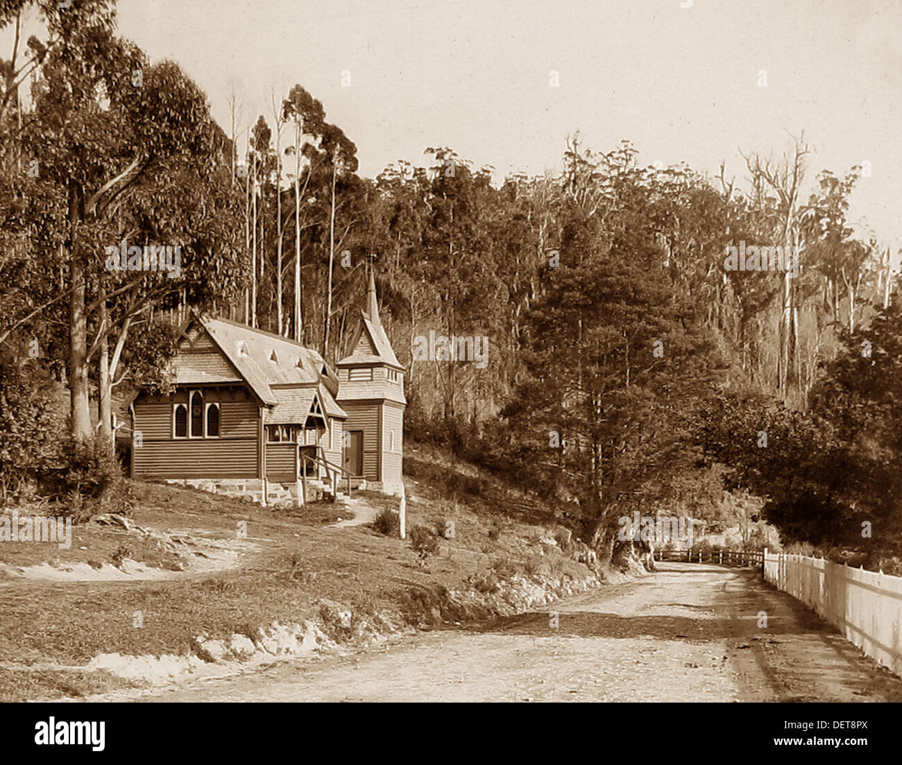 Church At Fern Tree Near Hobart Tasmania Victorian Period Stock