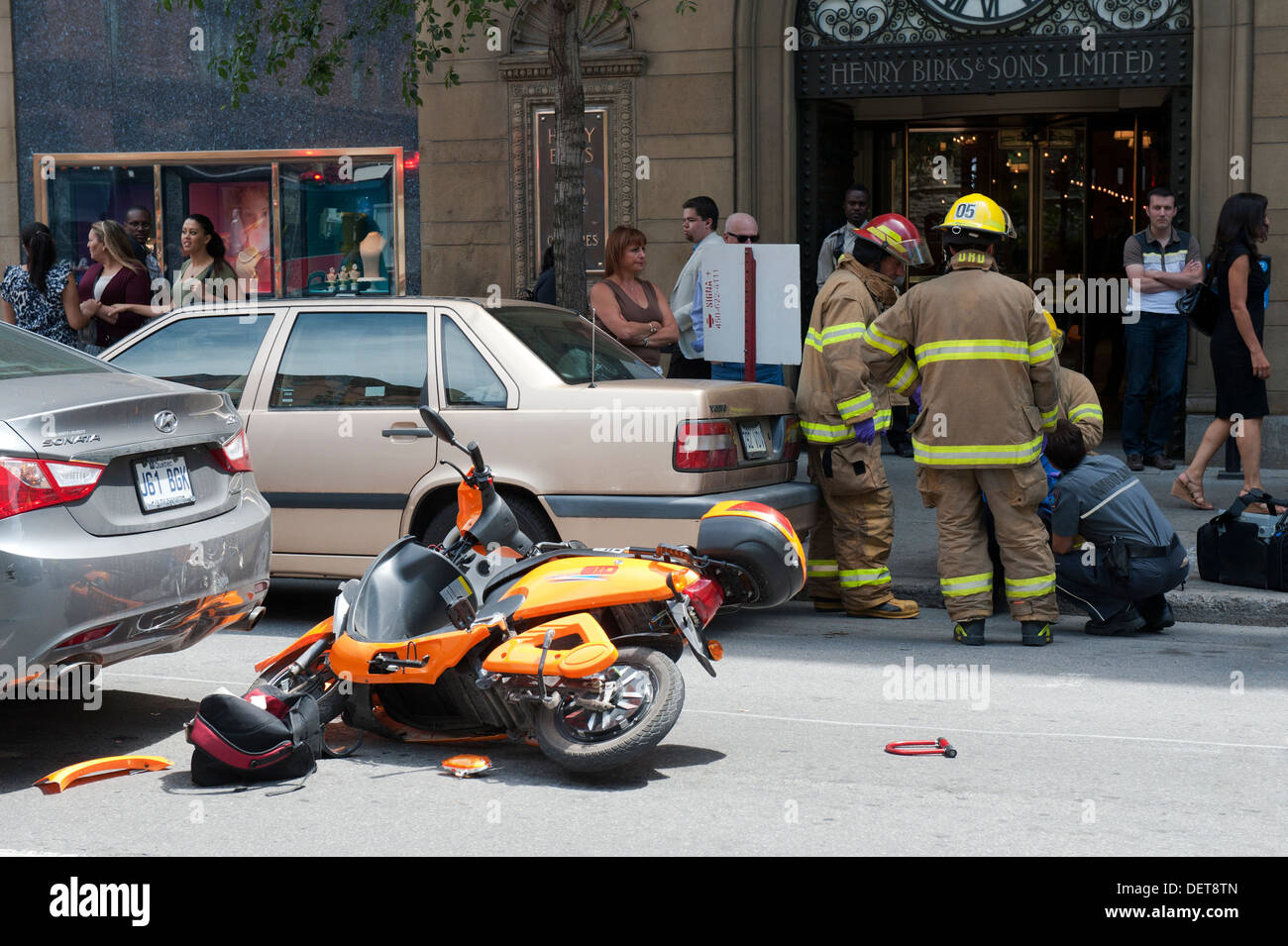 Scooter accident. Stock Photo