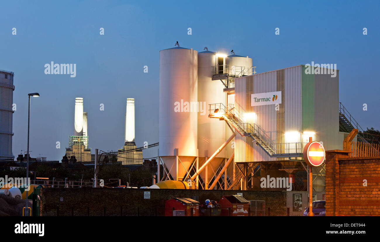 Battersea Power Station  Industrial Landscape at Night London UK Stock Photo