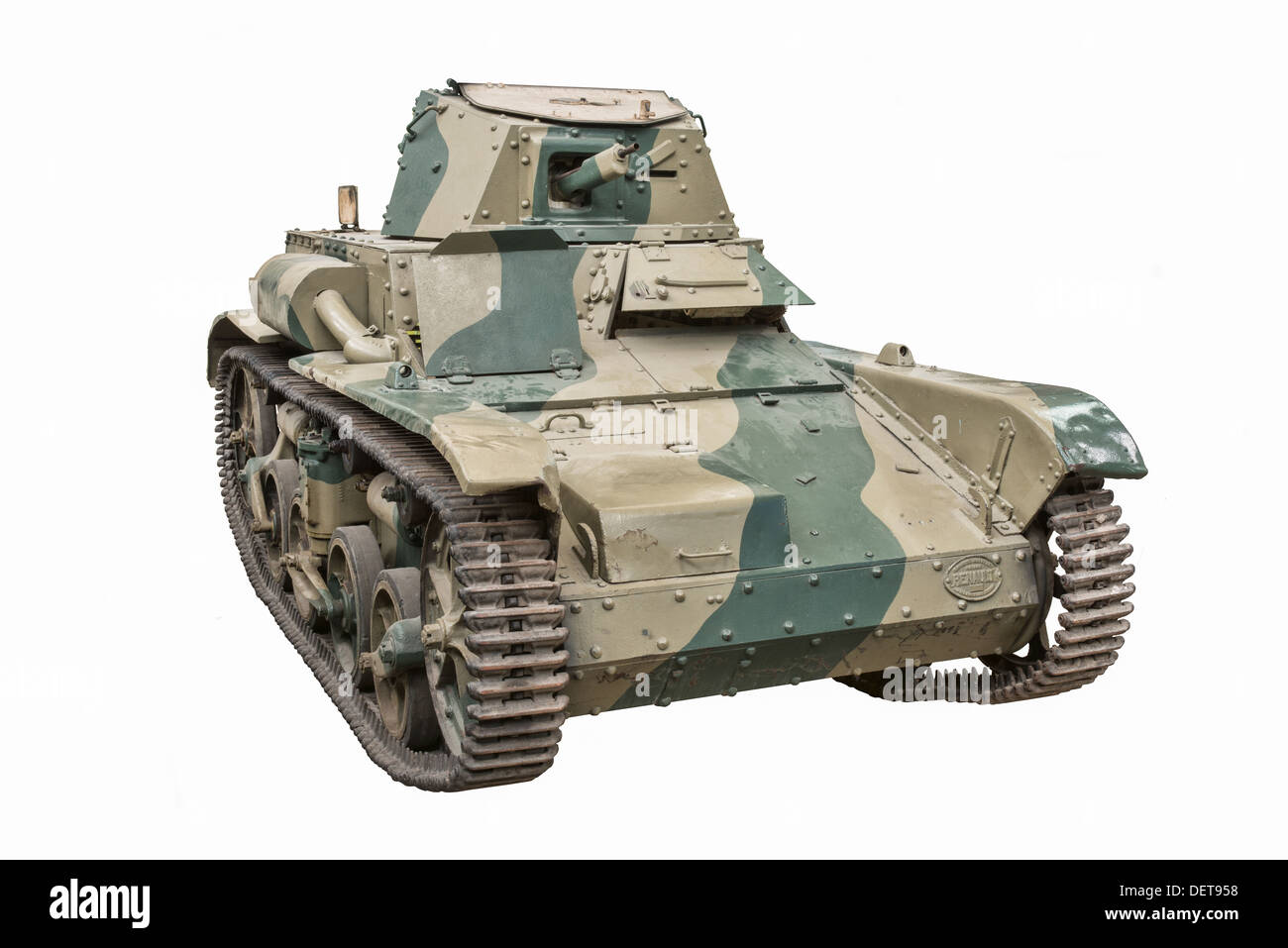 A cut-out of a French AMR 33 light tank used in the Spanish civil war Stock Photo