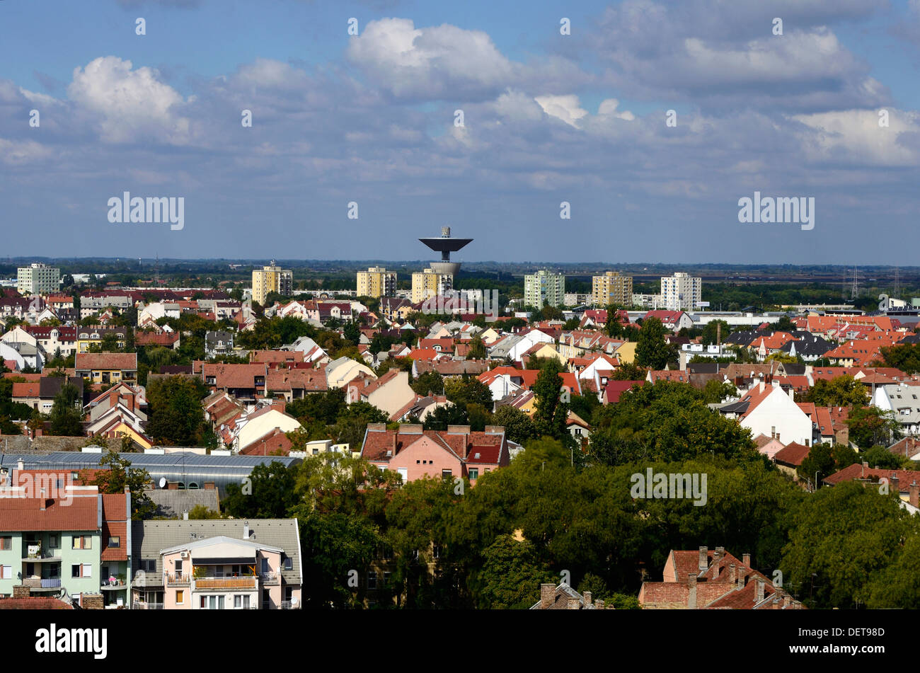 View from top of water tower on St Stephan square Szeged Hungary Csongrad region Stock Photo