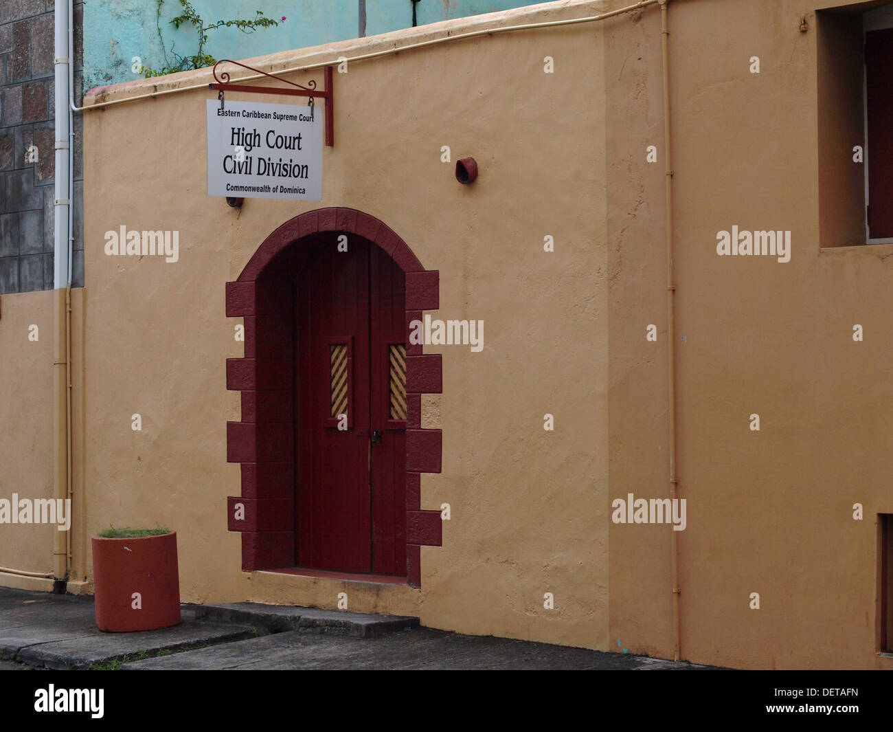 A door to the High Court Civil Division building in Roseau Commonwealth of Dominica Caribbean A door to the High Court Civil Division building in Roseau Commonwealth of Dominica Caribbean
