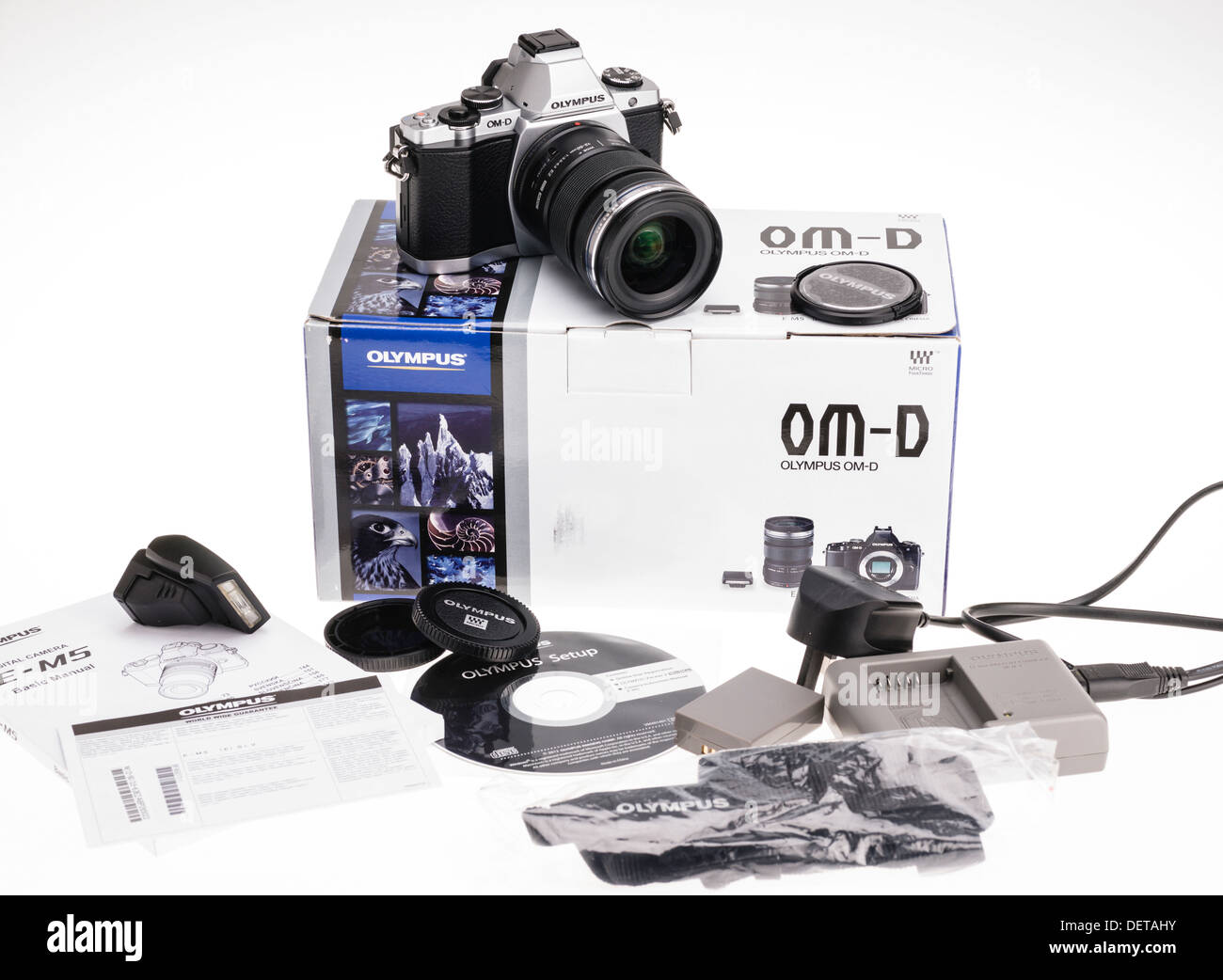 Olympus digital camera gear - OM-D E-M5 kit Stock Photo - Alamy