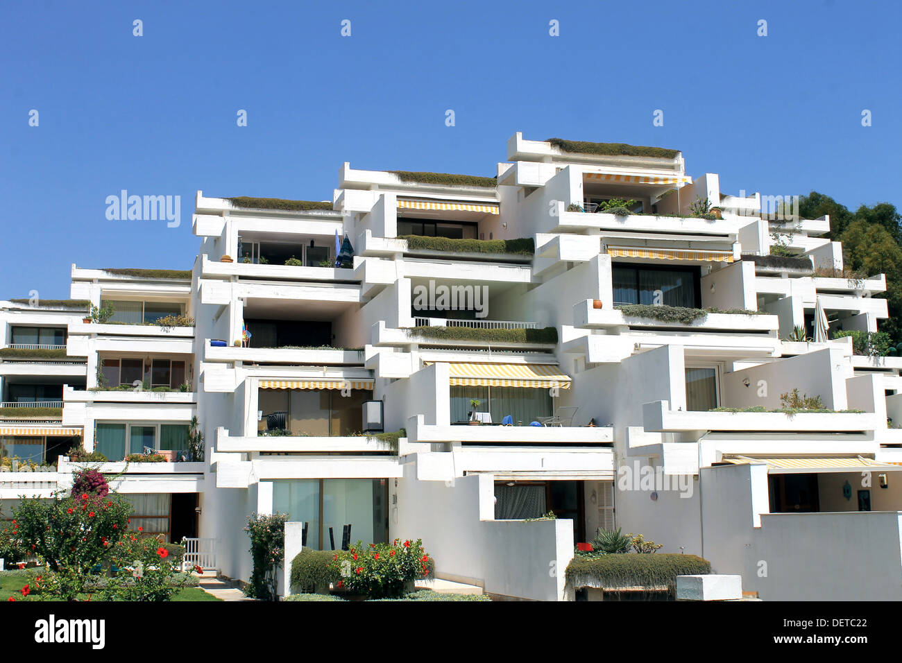 Holiday apartment buildings on island of Majorca, Spain. Stock Photo