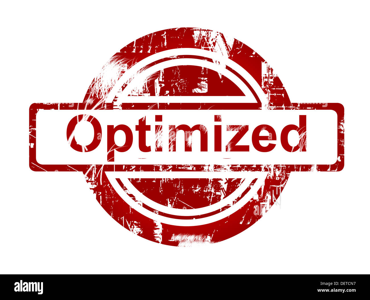 SEO optimized red stamp isolated on white background. Stock Photo