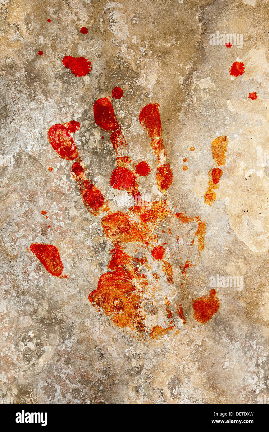 Bloody hand print hi-res stock photography and images - Alamy