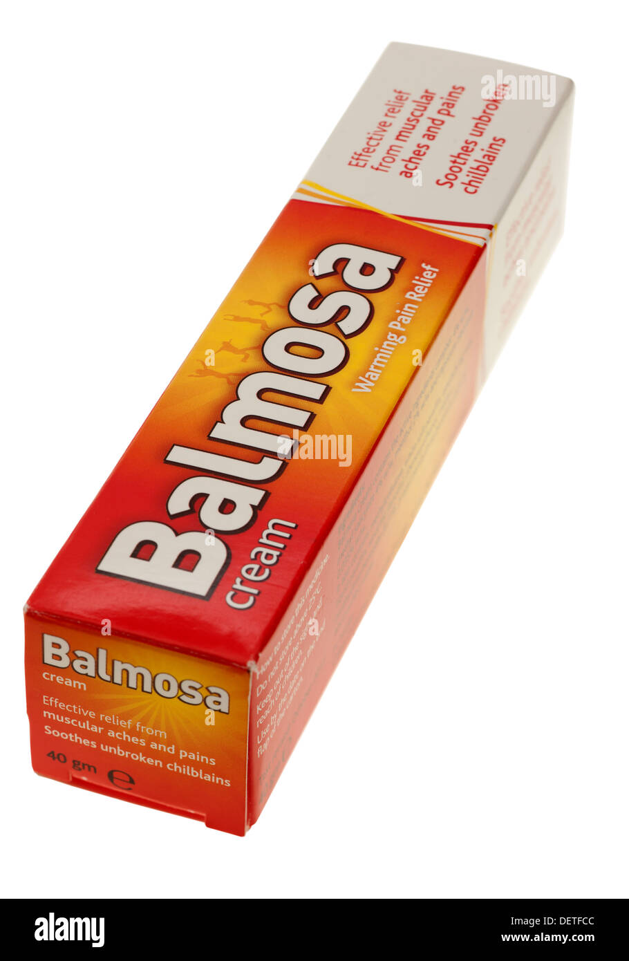 Box of Balmosa warming pain relief cream Stock Photo
