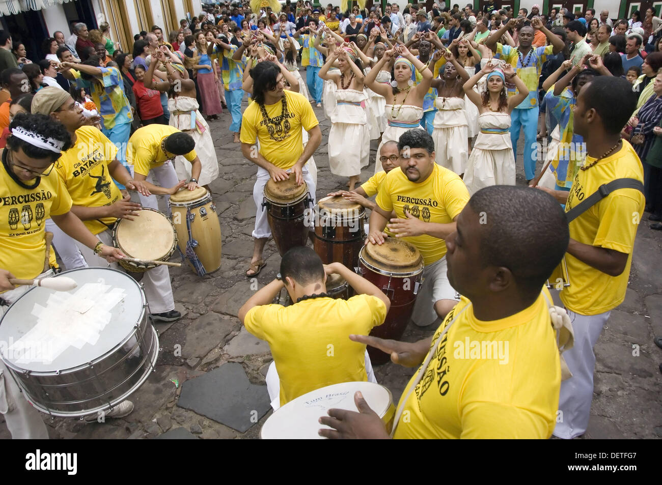 Festa de Nossa Senhora do Rosario dos Homens Pretos de Diamantina Religious Festival of the black people of Diamantina, Dance Stock Photo