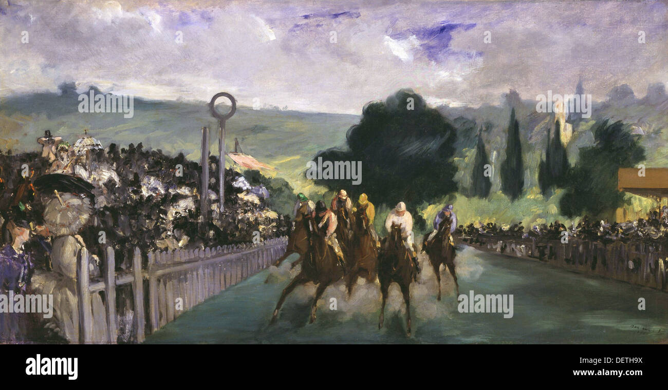 Edouard Manet - Racing at Longchamps - 1867 - The Art Institute of Chicago Stock Photo