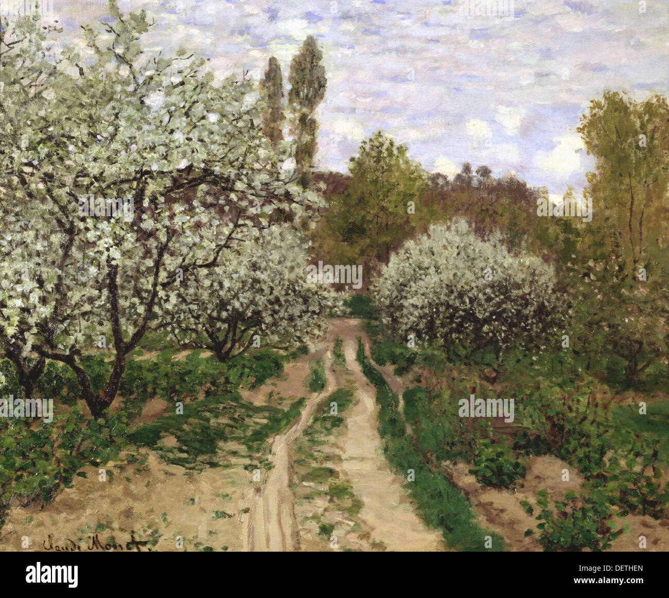 Claude Monet - Blossoming apple trees - 1872 - Chicago, Art Institute Stock Photo