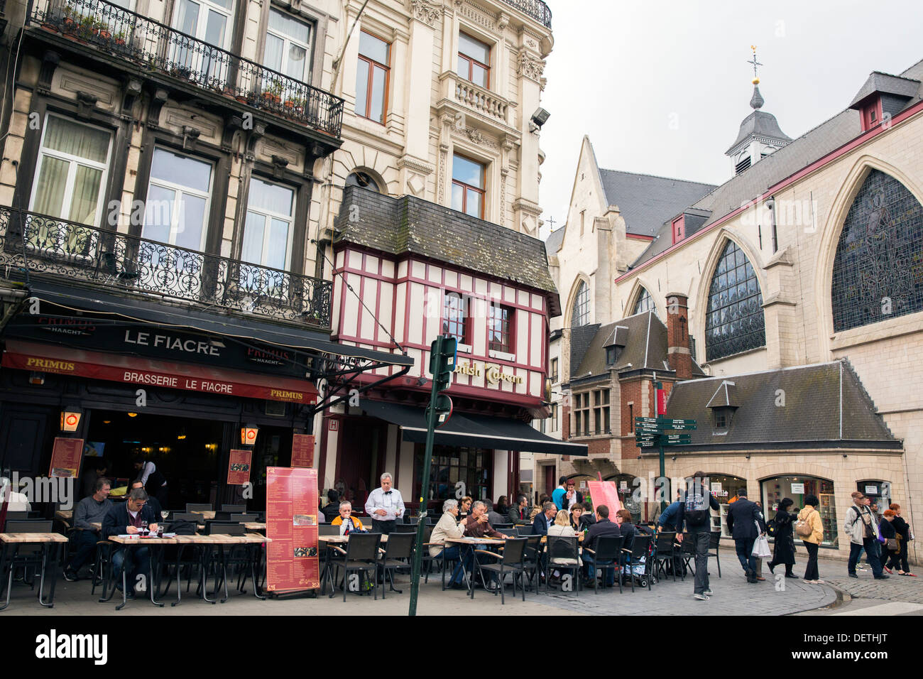 Brasserie in the centre of Brussels. Stock Photo