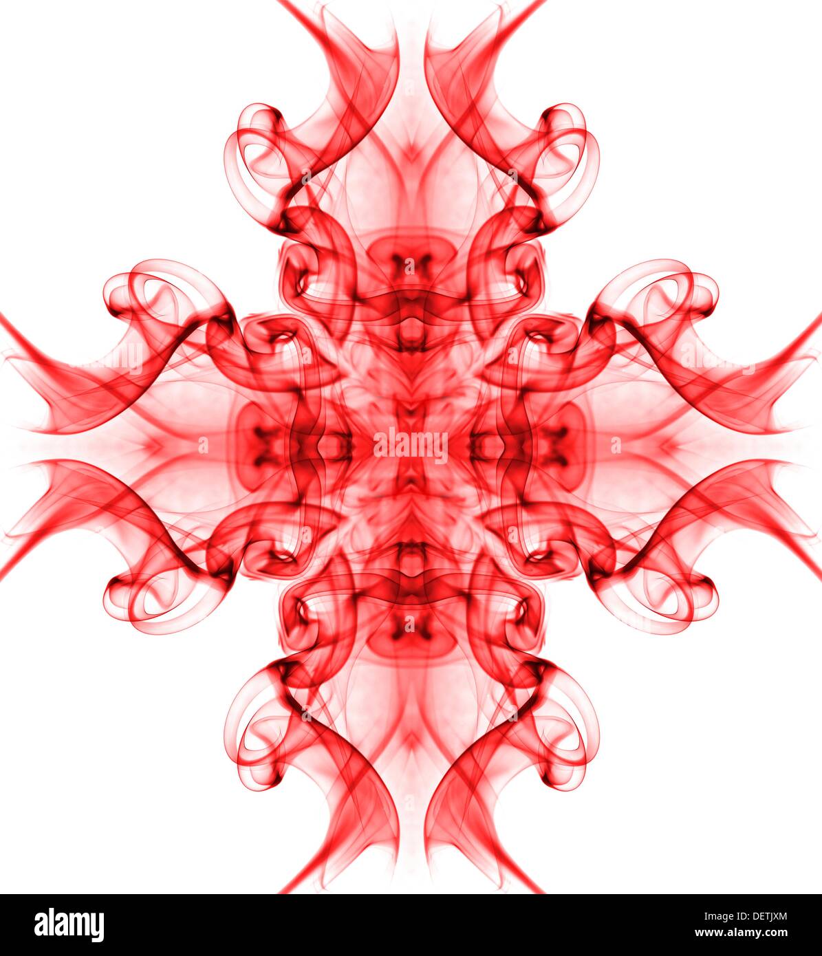 Symmetrical form of red on white background Stock Photo