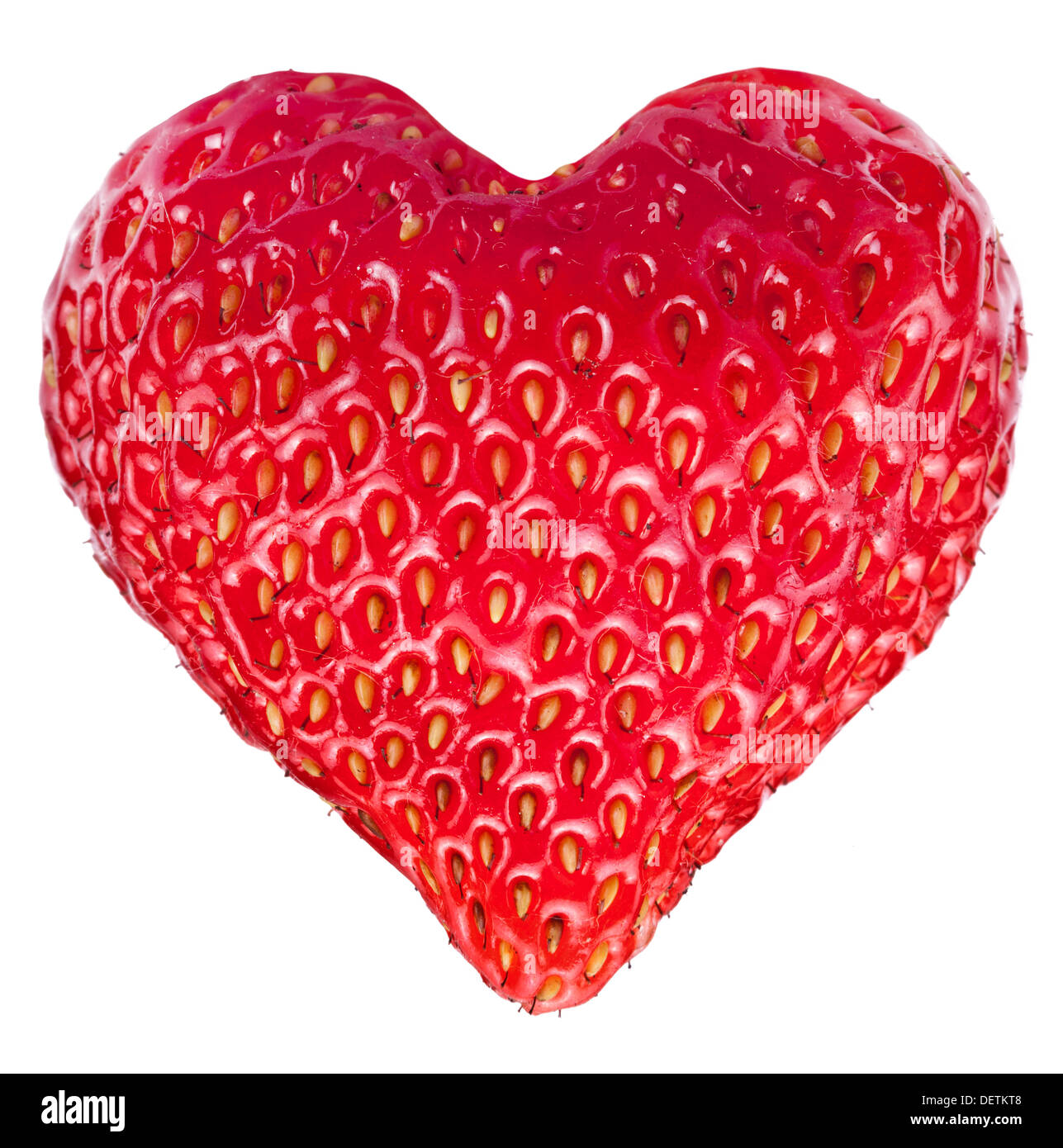 Strawberry heart isolated on a white background. Stock Photo