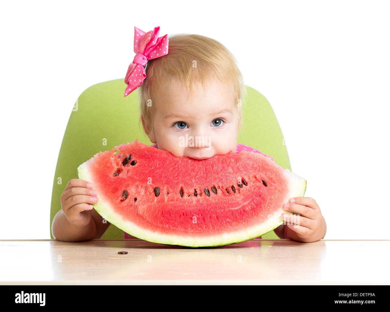 child girl eating watermelon Stock Photo Alamy